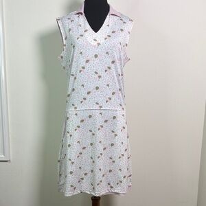 TURTLES & TEES Pink and White Sleeveless Dress with Pattern L